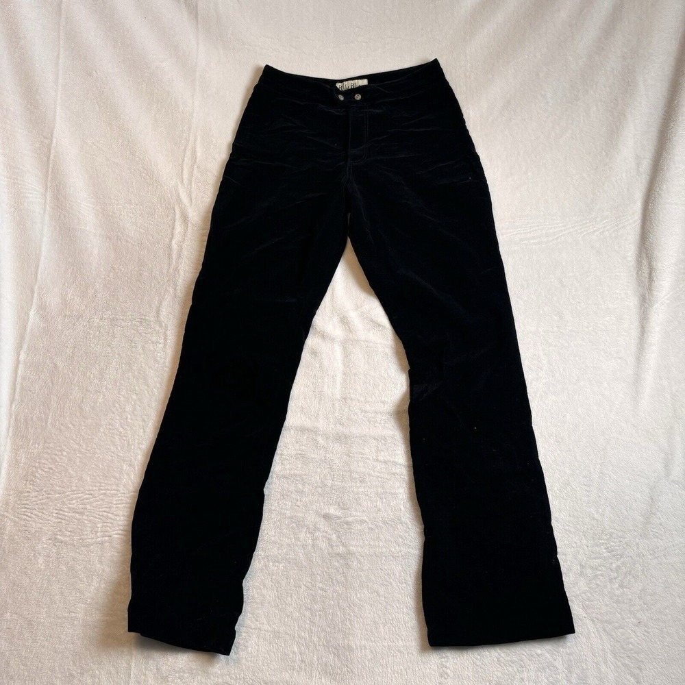 Y2K Billy Blues Velour Jeans Pants Black Women's Size‎ 5 Made in USA *